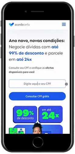 Celular fechando um acordo com sucesso no Mutirão das dívidas SCPC