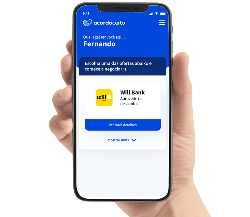 Mão segurando smartphone