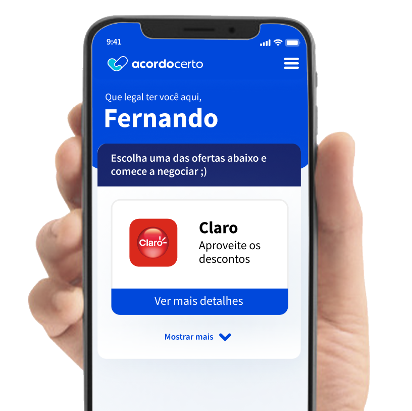 Mão segurando smartphone